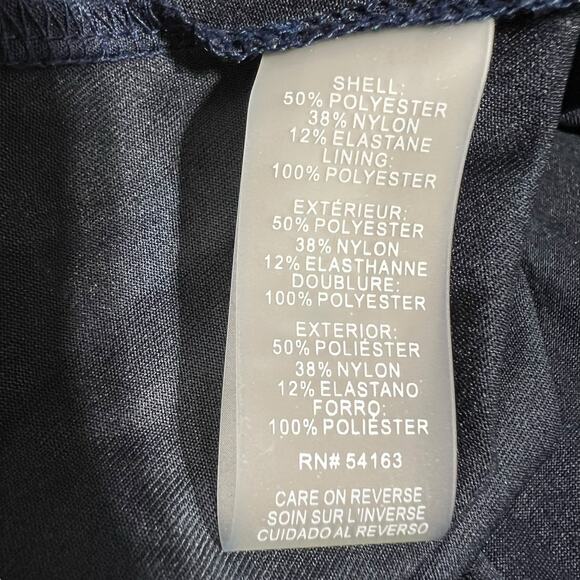 Tommy Hilfiger Womens Velvet Burnout Faux Wrap High Waist Above Knee Blue Sz 12 - Picture 13 of 14